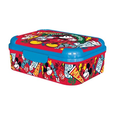 Portamerenda Deluxe Mickey All Colored 17x13.5x6.2cm Plastica BPA Free Chiusura Sicura ST81143