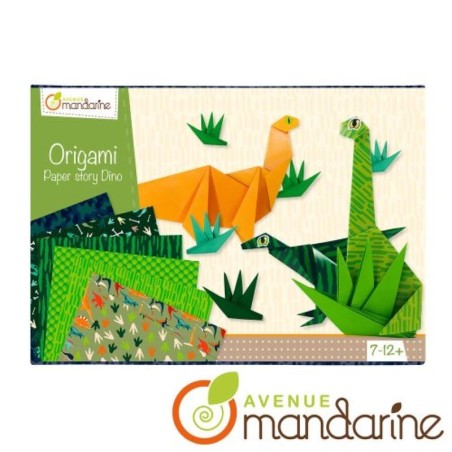 Avenue Mandarine Scatola creativa Origami Dino 40 Fogli 15x15 cm KC040C