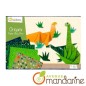 Avenue Mandarine Scatola creativa Origami Dino 40 Fogli 15x15 cm KC040C