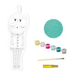 Avenue Mandarine Friends to Paint Huguette gatto cotone 24 cm con 6 vernici pennello PP033C