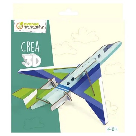 Avenue Mandarine Puzzle 3D Aeroplano Cartone 3 fogli 20x20 cm PU033C