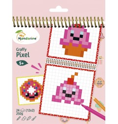 Avenue Mandarine Graffy Pixel Dolciumi Kawaii 24 fogli 15 × 15 cm carta 250 g/m² spiralato GY099C