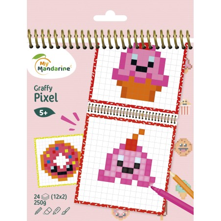 Avenue Mandarine Graffy Pixel Dolciumi Kawaii 24 fogli 15 × 15 cm carta 250 g/m² spiralato GY099C