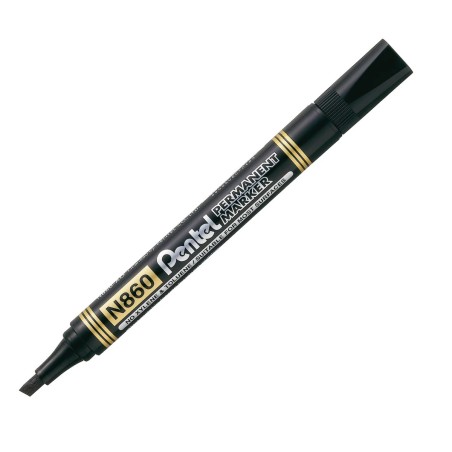 Pentel N860 marker indelebile punta scalpello 2,5-7 mm nero 12pz