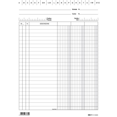 EDIPRO  100 schede 3 colonne verticale blu 21x15 cm  E3333