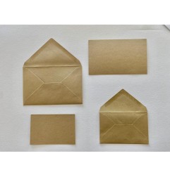 Set 100 Biglietti da Visita e 100 Buste, di colore Kraft, f.to 4 7x11cm 540K