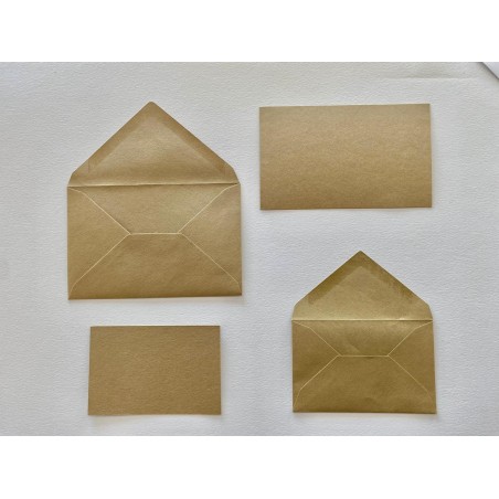 Set 100 Biglietti da Visita e 100 Buste, di colore Kraft, f.to 4 7x11cm 540K