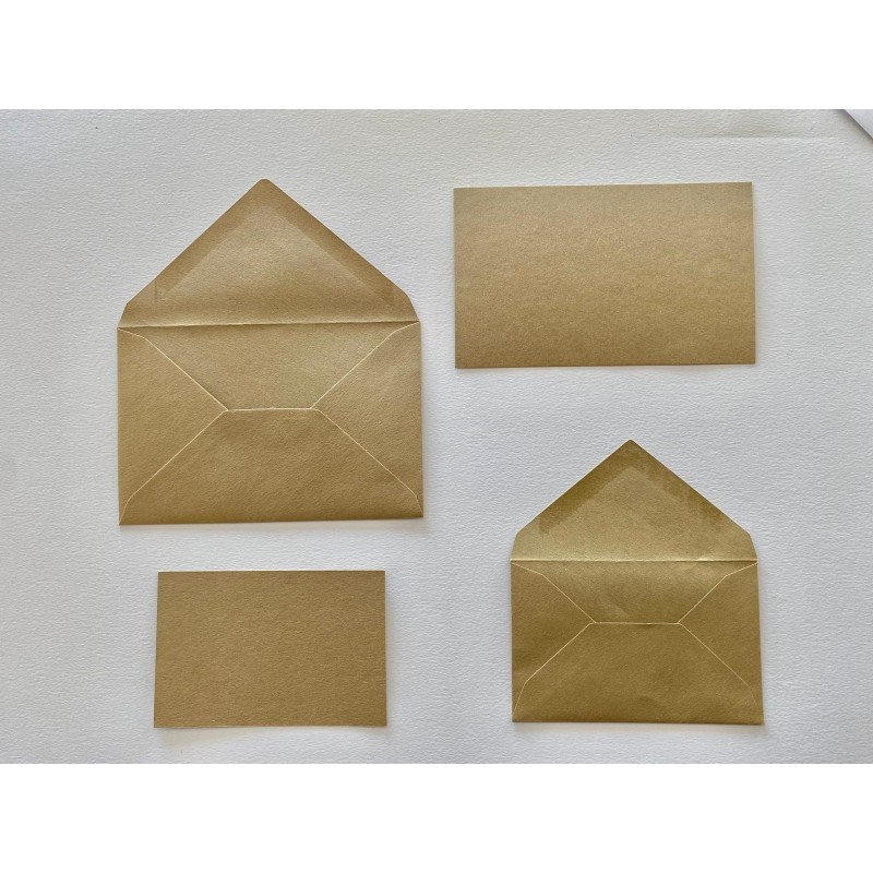 Set 100 Biglietti da Visita e 100 Buste, di colore Kraft, f.to 9 9x14cm 541K
