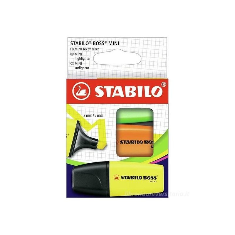 Stabilo Boss Mini 3 evidenziatori tascabili colori fluo 07/3-2-02