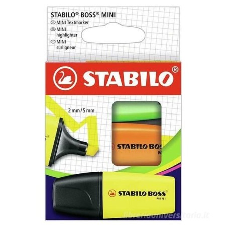 Stabilo Boss Mini 3 evidenziatori tascabili colori fluo 07/3-2-02
