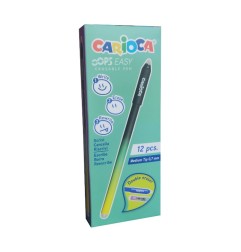 Carioca Oops Easy 12 penne cancellabili punta fine 0.7 mm nero doppia gomma 4350001