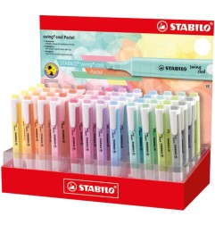 Stabilo Swing Cool Pastel espositore 48 evidenziatori punta scalpello 1–4 mm colori assortiti 275/48-8-2