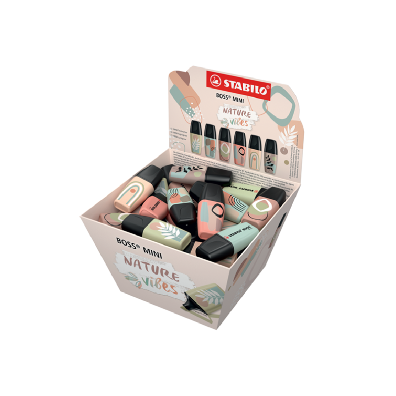 STABILO BOSS MINI Naturevibes 50 evidenziatori inchiostro a base d’acqua colori assortiti 07/50-11-1