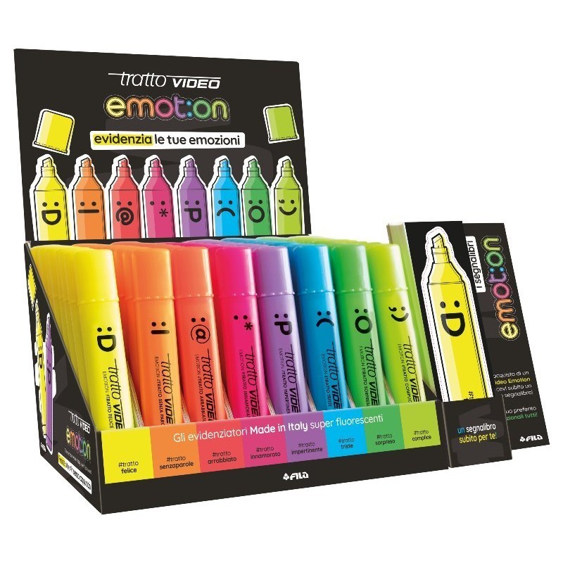 FILA Tratto Video EMOTION Edizione Speciale Espositore da 80 Pezzi 8 Colori F838600
