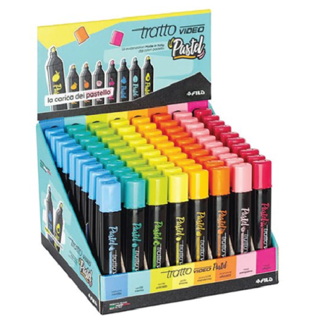 TRATTO Video Pastel Edizione Speciale espositore 80 evidenziatori colori pastello assortiti F838200
