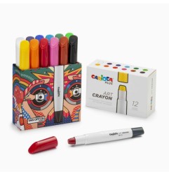 Carioca Plus Art Caryon 12 pastelli a cera 10 mm inchiostro solubile in acqua 45213