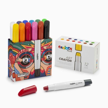 Carioca Plus Art Caryon 12 pastelli a cera 10 mm inchiostro solubile in acqua 45213