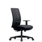 POLTRONA UFFICIO C/BRACCIOLI, BASE+SCHIENALE RETE NERO KING-DK-N-02