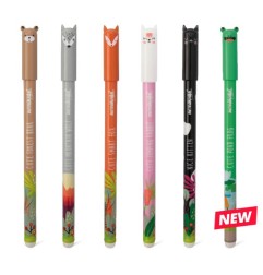 MONIKIDS Creative Animal Forest espositore 36 penne cancellabili punta 0.7 mm blu cappuccio decorato 20/253