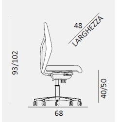 POLTRONA UFFICIO C/BRACCIOLI, BASE+SCHIENALE RETE NERO KING-DK-N-02