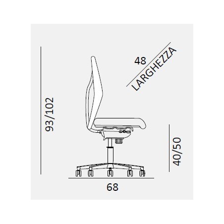 POLTRONA UFFICIO C/BRACCIOLI, BASE+SCHIENALE RETE NERO KING-DK-N-02