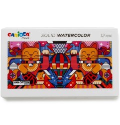 Carioca Plus Acquarelli solidi 12 pz pennello puntina fine pigmentati 45210