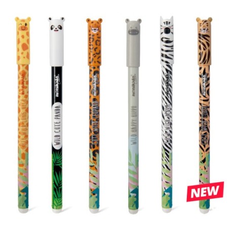 Monikids Wild Animal penne cancellabili slim 0.7 mm blu cappuccio 36 pz assortite 20/252