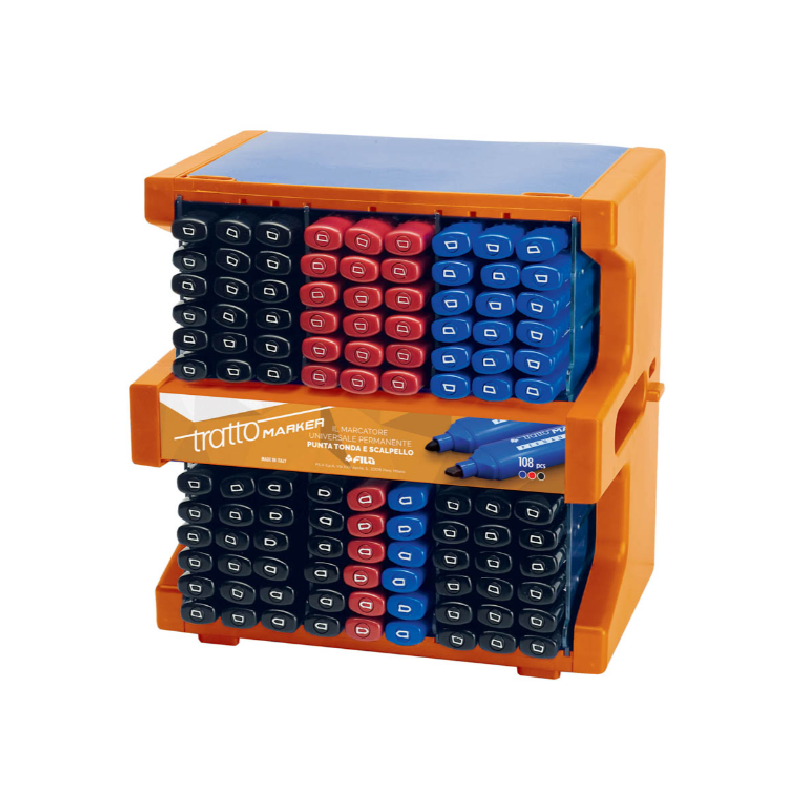 Tratto Marker Fila 108 marcatori punta tonda/scalpello inchiostro permanente assortiti