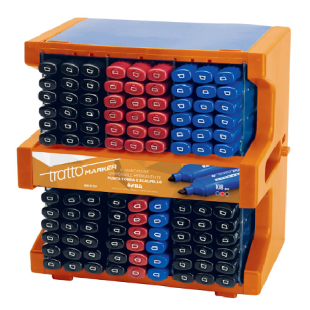 Tratto Marker Fila 108 marcatori punta tonda/scalpello inchiostro permanente assortiti