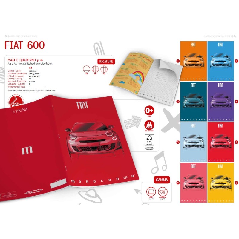 MAXI 21/1R MONOCROMO FIAT 600 PIGNA -10pz. 233314