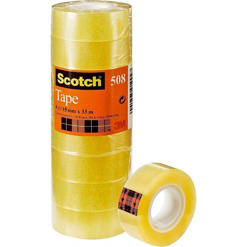 3M Scotch 508 Nastro adesivo trasparente 15mm x 33m multiuso 65891