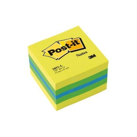 Post-It 2051L Mini cubo 51x51 mm 400 foglietti colori neon assortiti