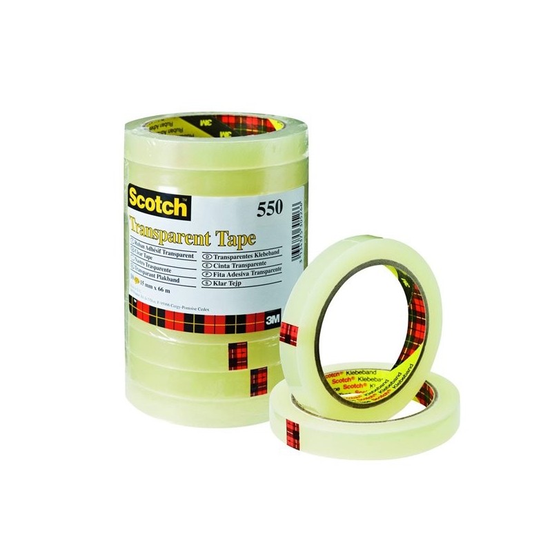 3M Scotch 550 Nastro trasparente 15mm x 66m multiuso 63563