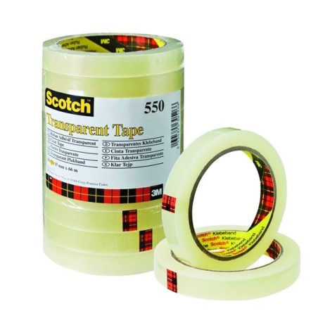 3M Scotch 550 Nastro trasparente 15mm x 66m multiuso 63563