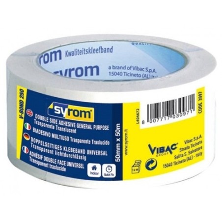 Syrom PPL250 Nastro biadesivo colore trasparente V-Bond 50x50mt 3097