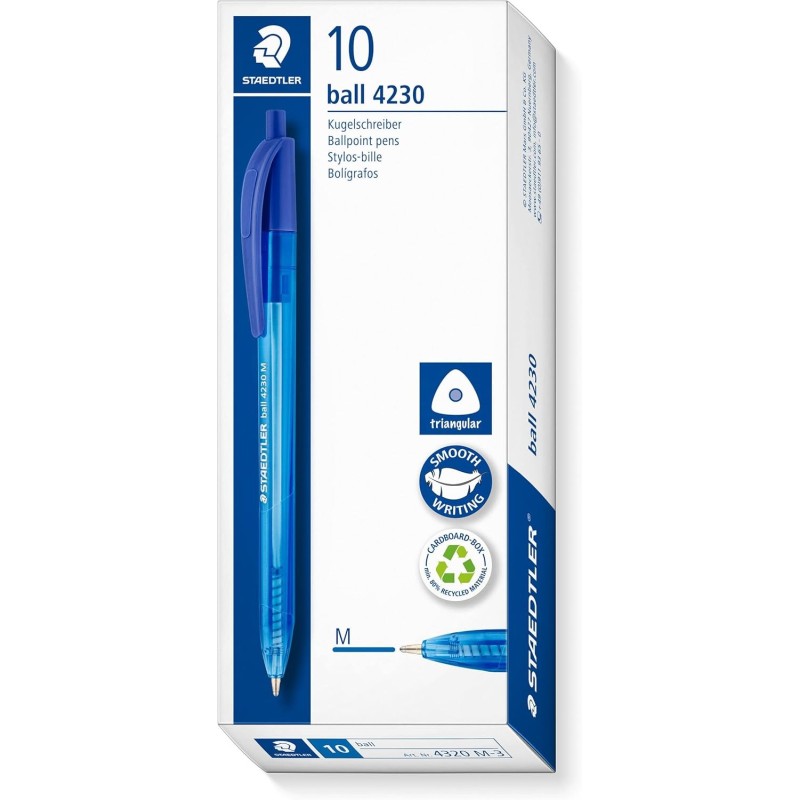 Staedtler 4230 M-3 Penna a scatto blu punta media 1 mm 10 pezzi