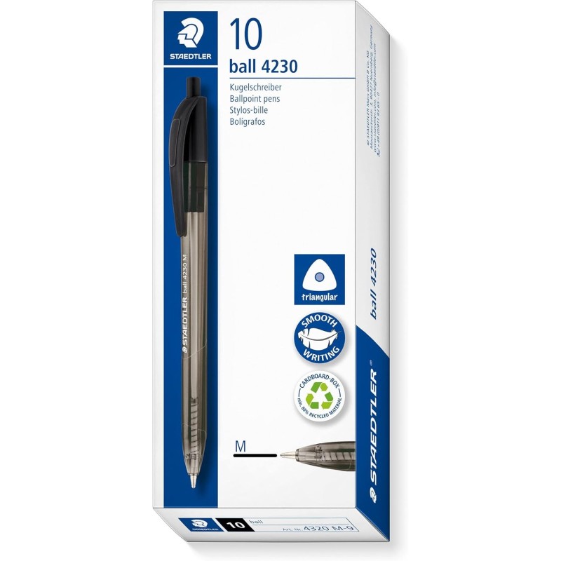 Staedtler 4230 M-9 Penna a scatto nero punta media 1 mm 10 pezzi