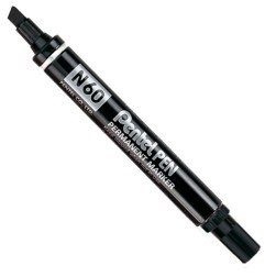 Pentel N60 marker indelelbile punta scalpello 3,9-6 mm nero