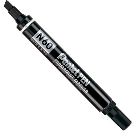 Pentel N60 marker indelelbile punta scalpello 3,9-6 mm nero
