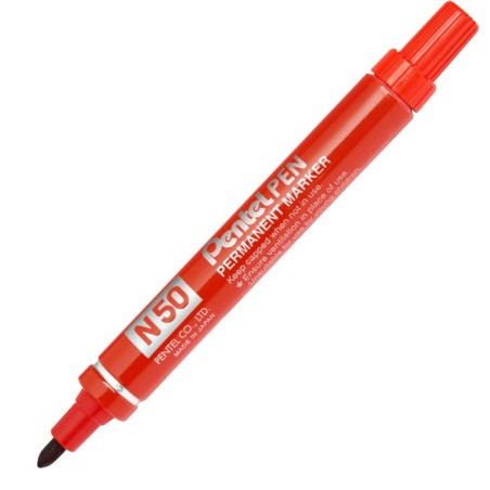 Pentel N50-B marker indelebile punta tonda 1,5-2 mm rosso