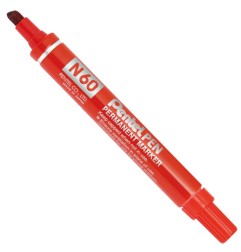 Pentel N60 marker indelebile punta scalpello 3,9-5,7 mm rosso