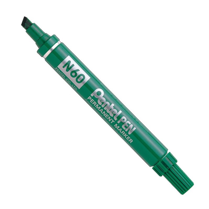 Pentel N60 marker indelebile punta scalpello 3,9-6 mm verde