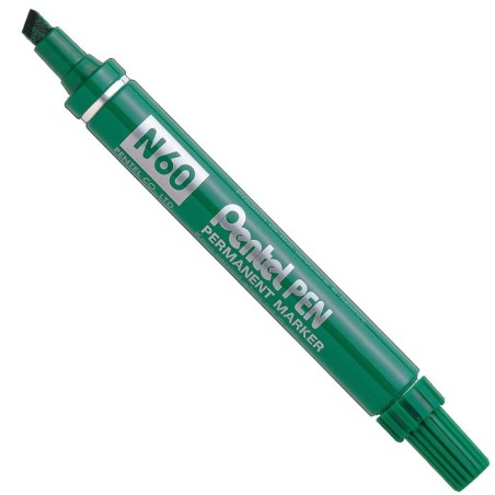 Pentel N60 marker indelebile punta scalpello 3,9-6 mm verde