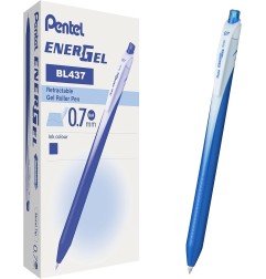 Pentel EnerGel Slim roller gel a scatto punta 0,7 mm Blu 12 pz