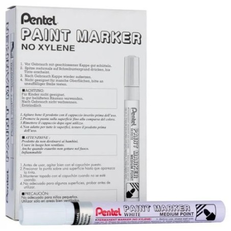 12 pz Pennarello Marker Pentel bianco medio MMP10-W