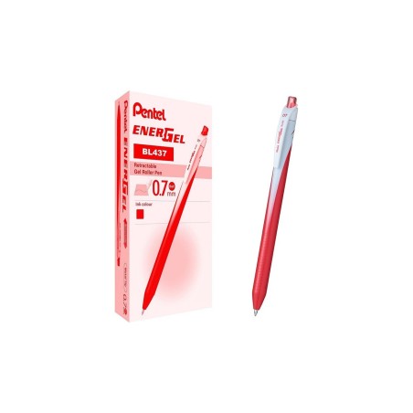 Pentel EnerGel Slim roller gel a scatto punta metallo 0,7 mm rosso BL437