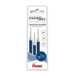 Pentel EnerGel refill punta 0,7 mm inchiostro blu 3 pz