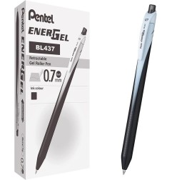 Pentel EnerGel Slim roller gel punta metallo 0,7 mm inchiostro nero 12 Pz