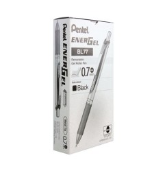 PENTEL 12 pezzi Penna Roler Energel XM click 0,7 colore nero BL77