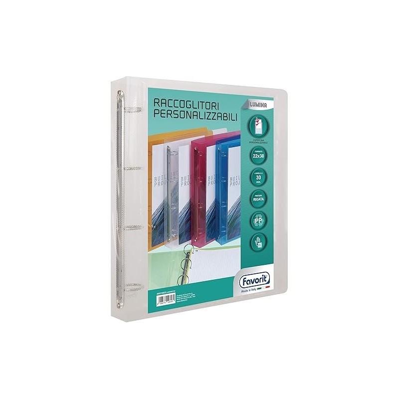 FAVORIT Raccoglitore Lumina in PPL 4 Anelli d.30mm 22x30 cm - trasparente neutro 083623